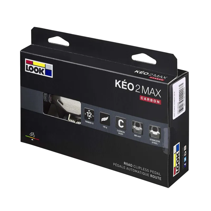 Look Keo 2 Max Carbon Clipless Road Pedals - Black-4