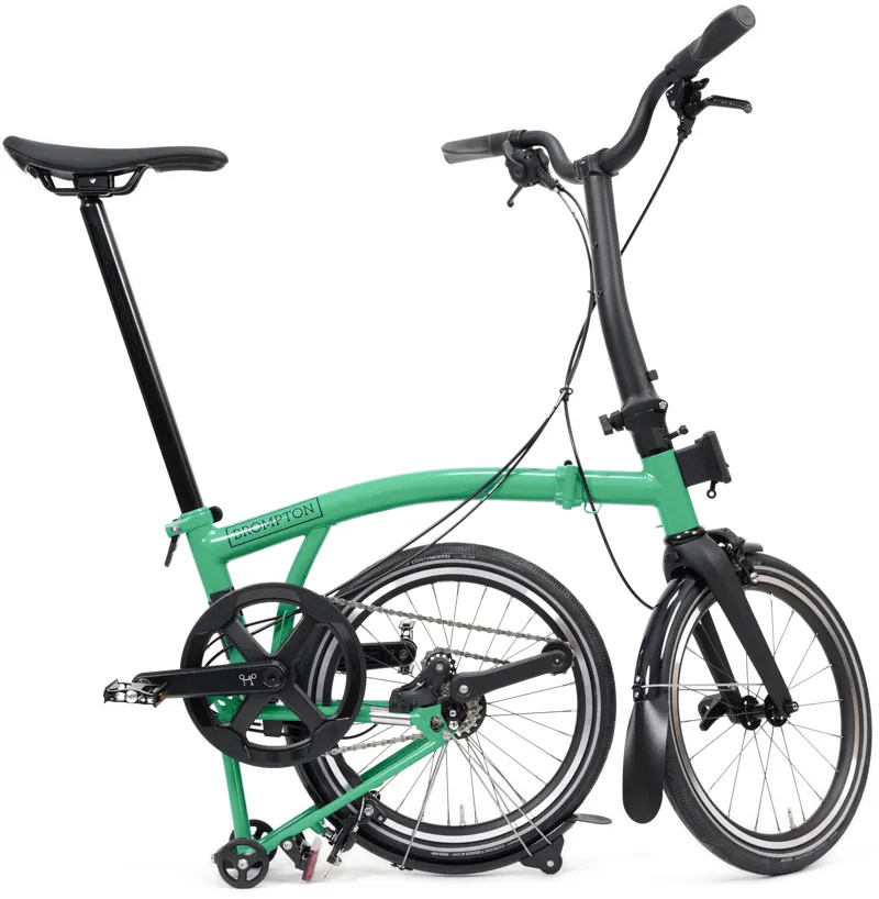 Brompton P line V2 4 Speed Mid Bar 2026 Folding Bike - Palm Green-1