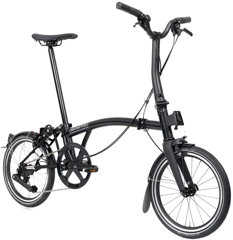 Brompton P line V2 4 Speed Mid Bar 2026 Folding Bike - Black-1