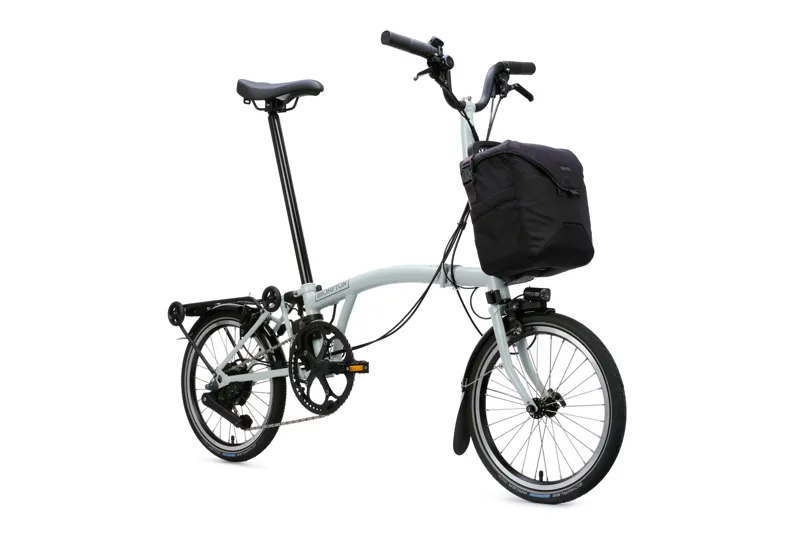 Brompton P Line 4-speed SuperRoll+ Mid Bar 2027 Electric Folding Bike - Lunar Ice Metallic-1