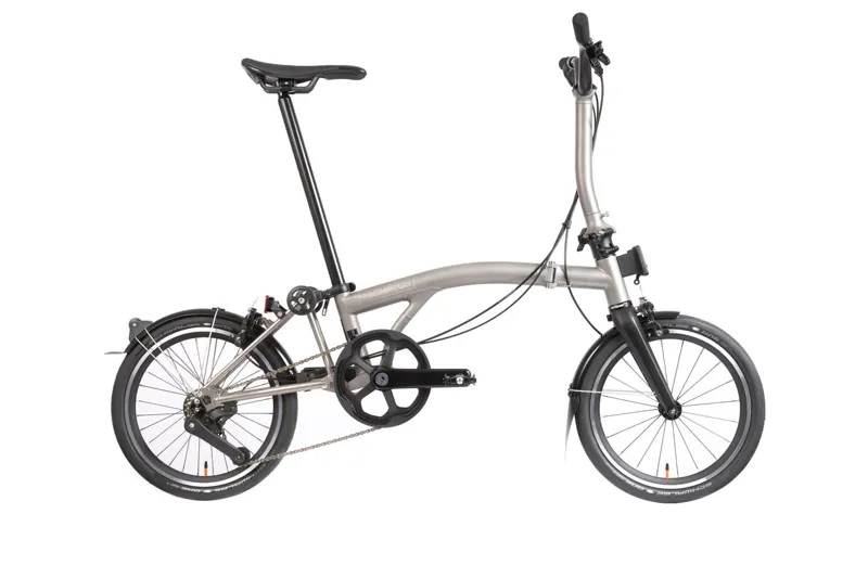 Brompton T Line 12 Speed Mid Bar 2026 Folding Bike - Blasted Titanium