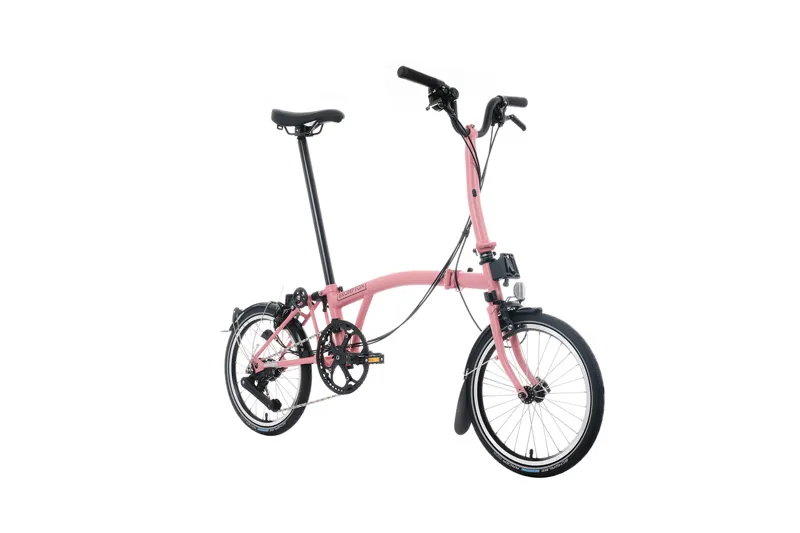 Brompton M12L C Line 12 Speed 2025 Folding Bike - Flamingo Pink-1