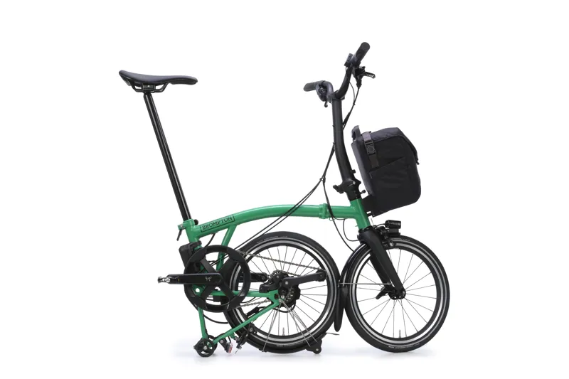 Brompton P Line 4 Speed Mid Bar 2026 Electric Folding Bike - Palm Green-2