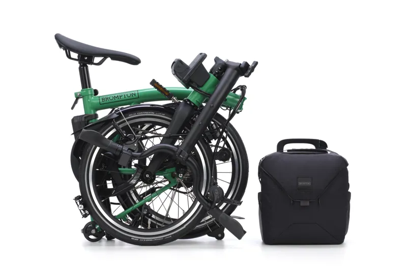 Brompton P Line 4 Speed Mid Bar 2026 Electric Folding Bike - Palm Green-3