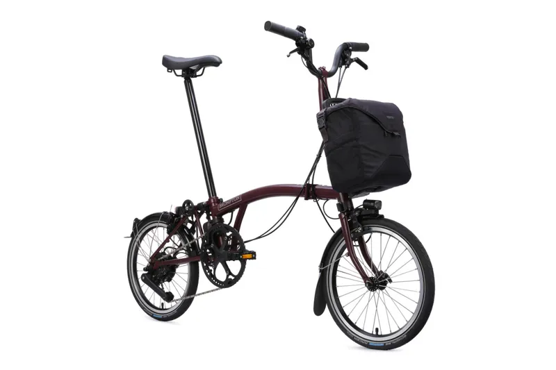 Brompton M4L C Line 4 Speed 2026 Electric Folding Bike - Red Plum-1