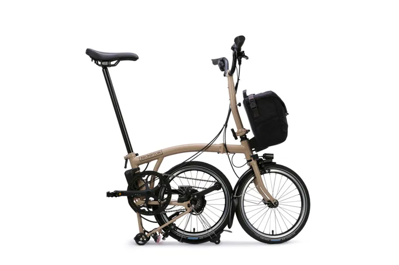 Brompton C Line 4 Speed Mid Bar 2026 Electric Folding Bike - Dune Sand-2