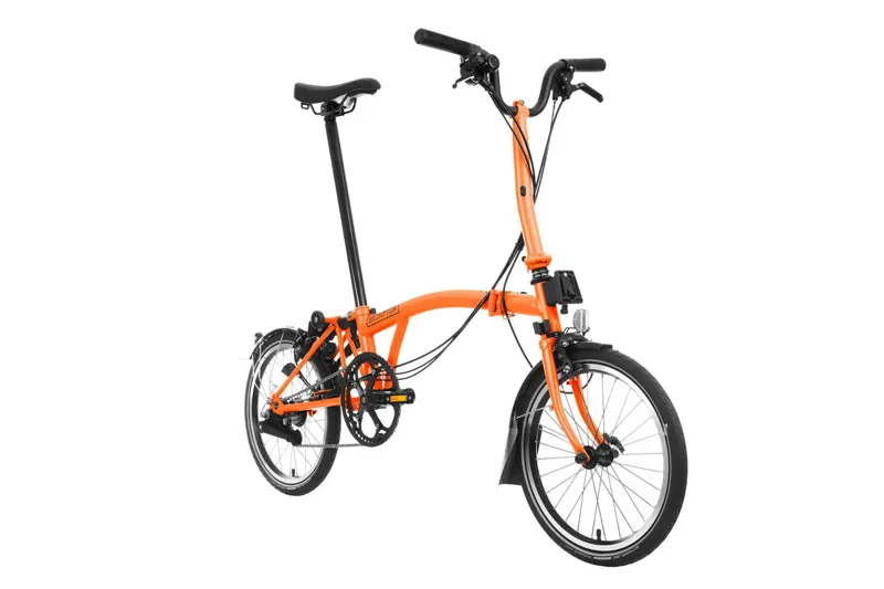 Brompton M6L Mid Bar C Line Explore 2025 Folding Bike - Sunset Orange-1