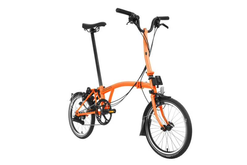 Brompton M6R Mid Bar C Line Explore 2025 Folding Bike - Sunset Orange-1