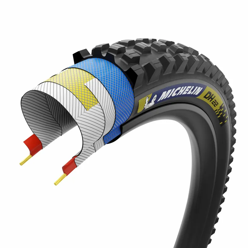 Michelin DH22 Racing Line 27.5 x 2.40 TLR MTB Tyre - Blue/Yellow-1