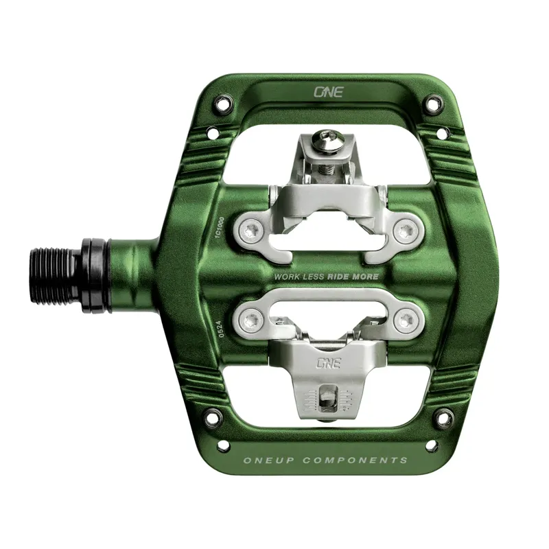 One Up Clip MTB Pedals - Dark Green-1