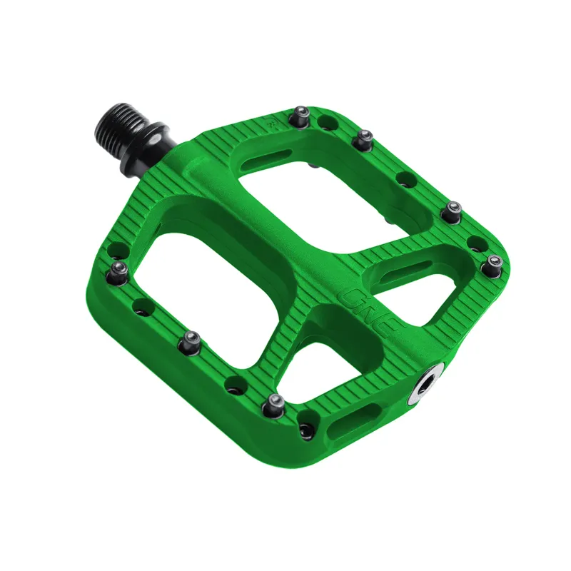 One Up Small Composite Flat MTB Pedals - Green-1