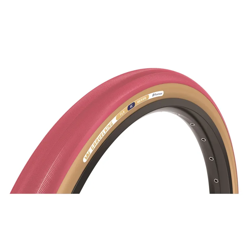 Panaracer GravelKing Slick Colour Edition TLR Gravel Tyre - 700x40c - Cranberry/Brown