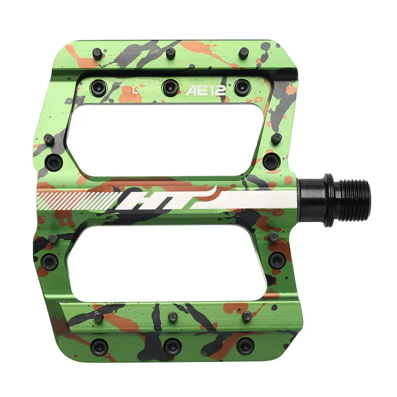 HT Components AE12 Flat MTB Pedals - Green Camo