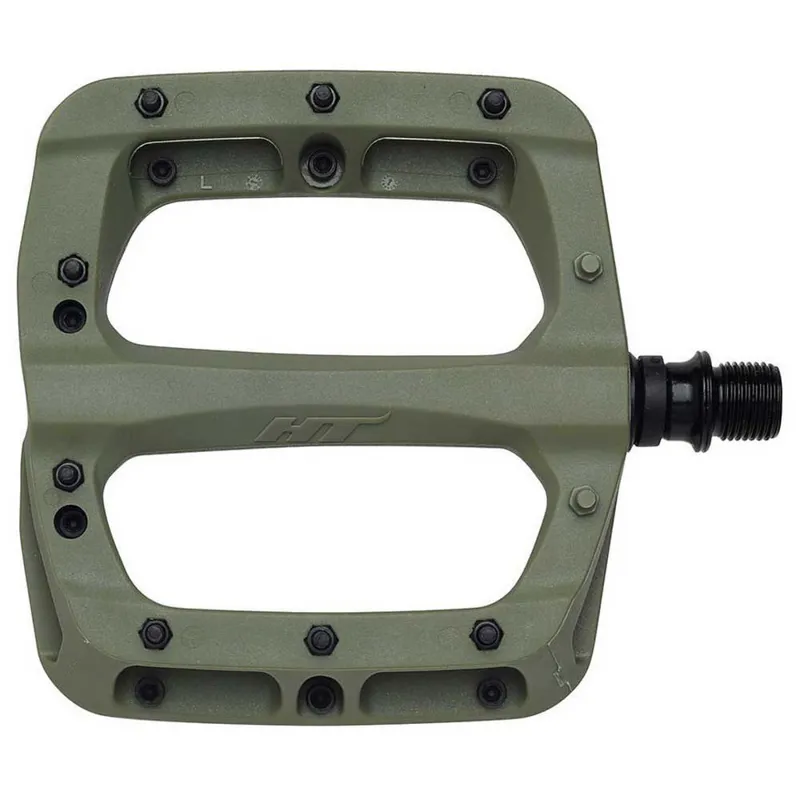 HT Components PA03A 9/16-inch Flat MTB Pedals - Olive