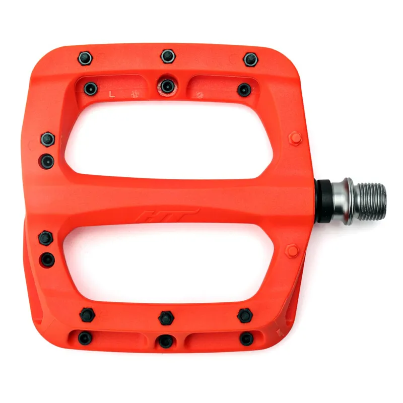 HT Components PA03A 9/16-inch Flat MTB Pedals - Neon Orange