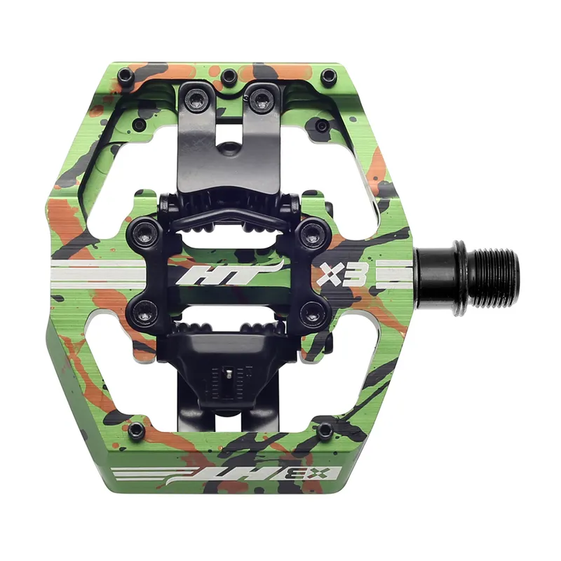 HT Components X3 Clipless MTB Pedals -  Camo Green