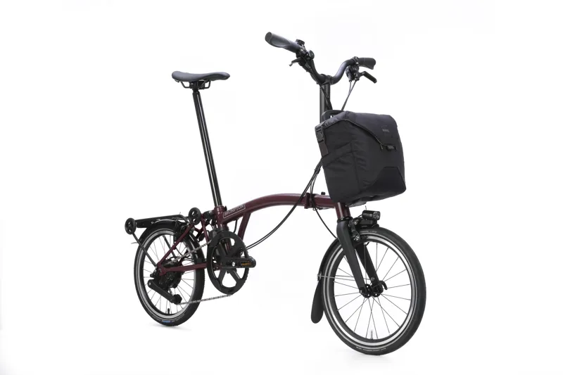 Brompton P Line 4-speed SuperRoll+ Mid Bar 2027 Electric Folding Bike - Plum Red-1