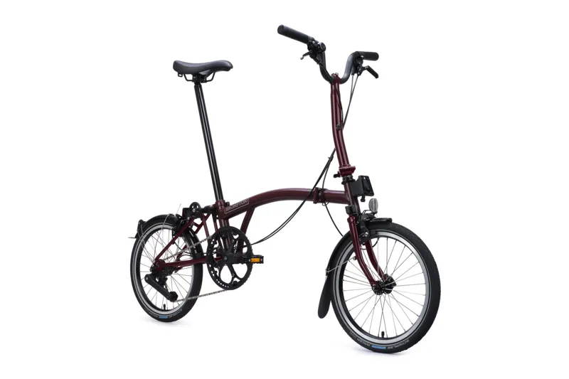 Brompton C Line 4-speed Mid Bar 2027 Folding Bike - Plum Red-1