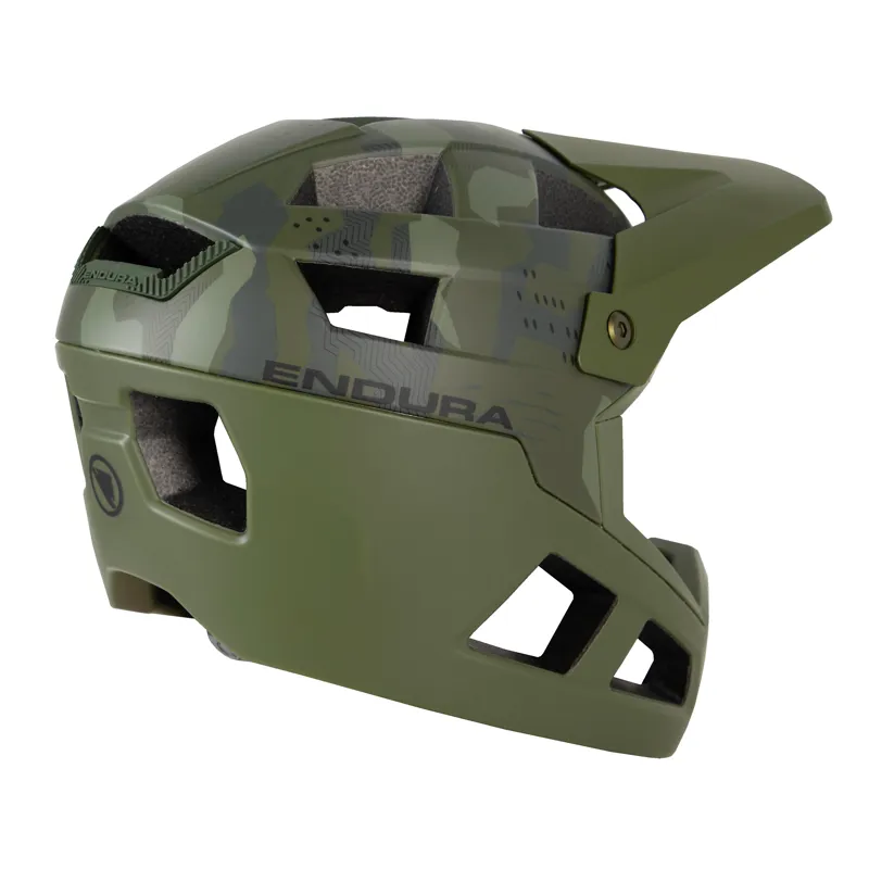 Endura SingleTrack Youth MTB Full Face Helmet - Olive Green-1