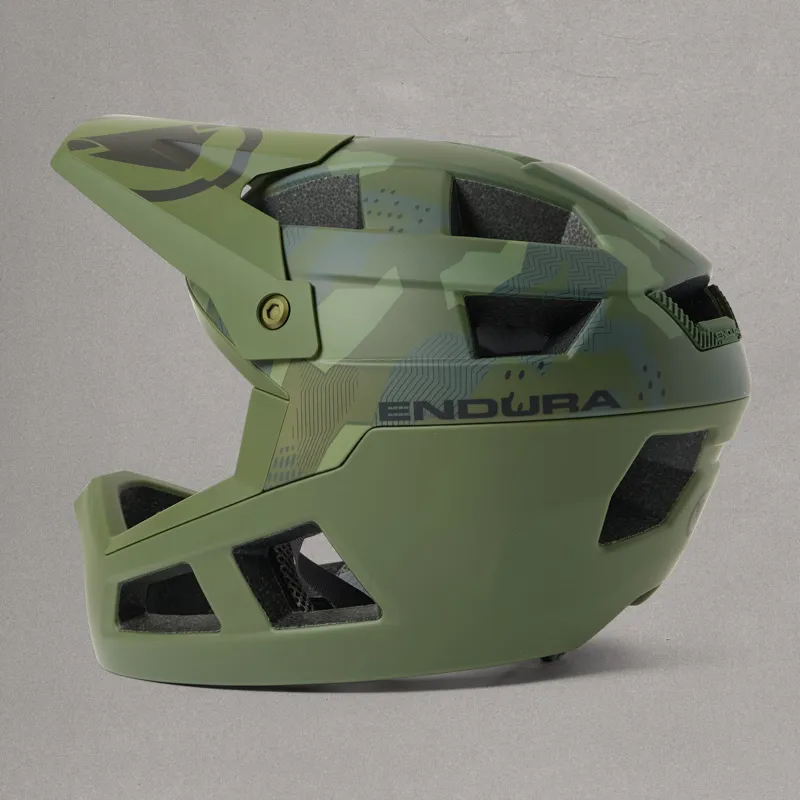 Endura SingleTrack Youth MTB Full Face Helmet - Olive Green-3