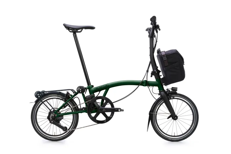 Brompton P Line 4-speed SuperRoll+ Mid Bar 2027 Electric Folding Bike - Racing Green