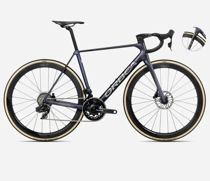 Orbea Orca M21 eLTD PWR 2025 Carbon Road Bike - Tanzanite/Carbon Raw
