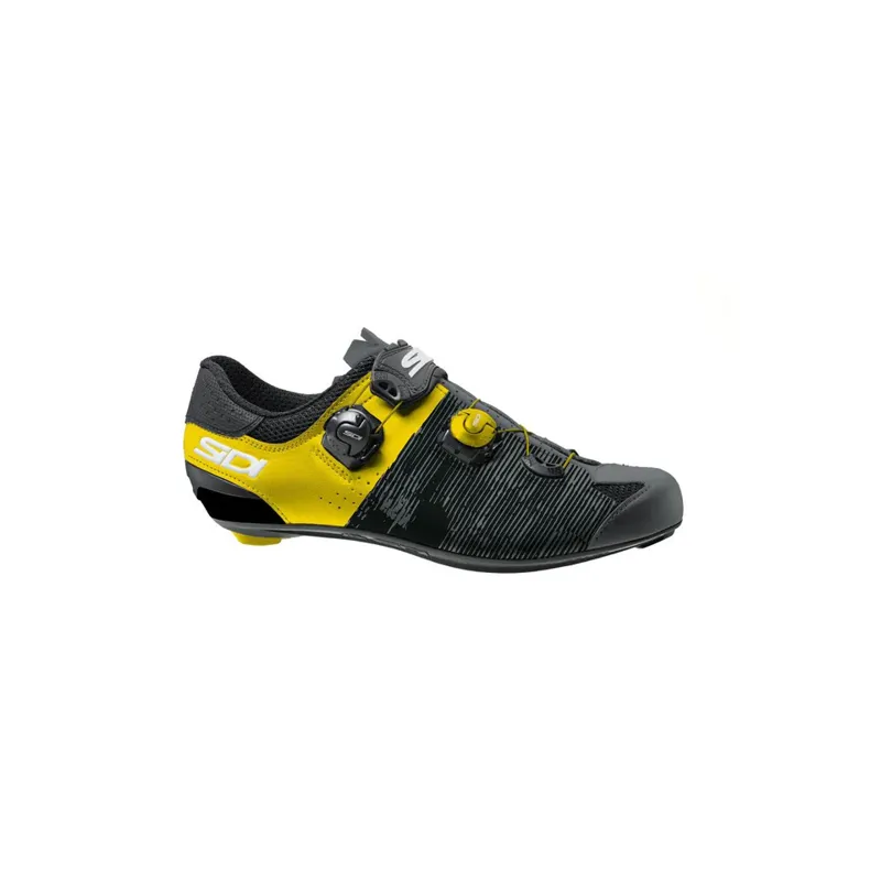 Sidi Genius 10 Road Shoes - Anthracite/Yellow - Size 44