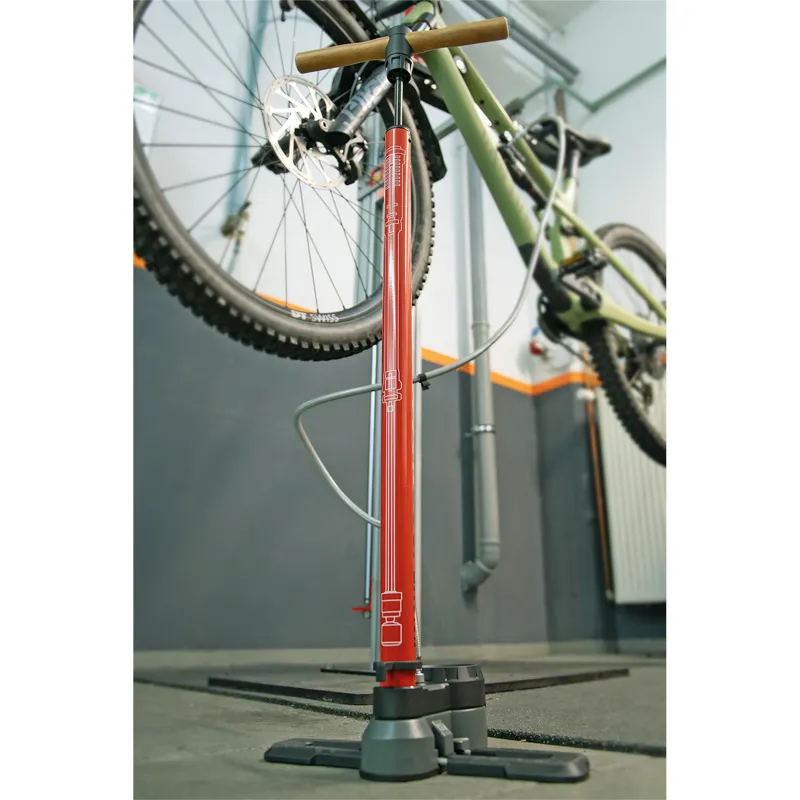 SKS Rennkompressor Suspension Floor Pump - 400psi - Red-3