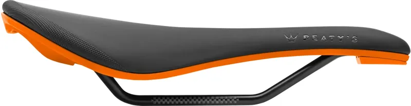 Peaty's Monarch 4130 CrMo Rail/Nylon Base MTB Saddle - Mango Orange-1