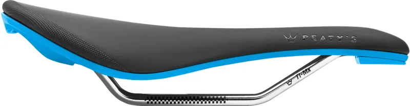 Peaty's Monarch Ti-MX Rail/Nylon Base MTB Saddle - Turquoise Blue-1