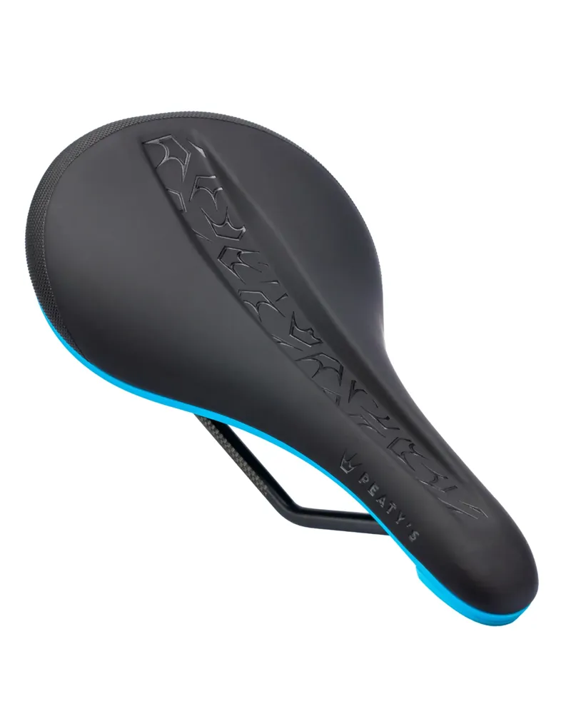 Peaty's Monarch 4130 CrMo Rail/Nylon Base MTB Saddle - Turquoise Blue