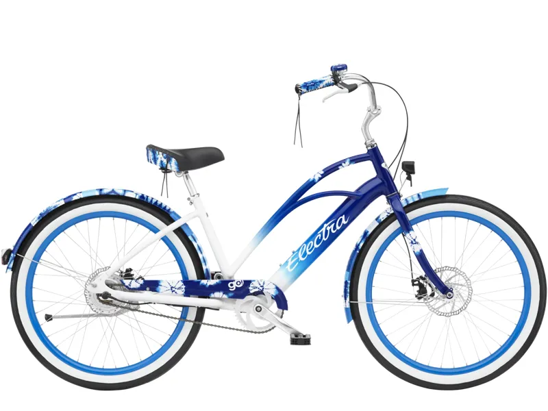Electra Shibori Cruiser Go! Step Thru 2025 Electric Hybrid Bike - Indigo Fade