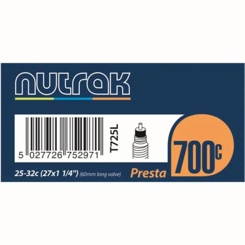 Nutrak 700 x 25-32C Presta 60mm Long Valve Inner Tube