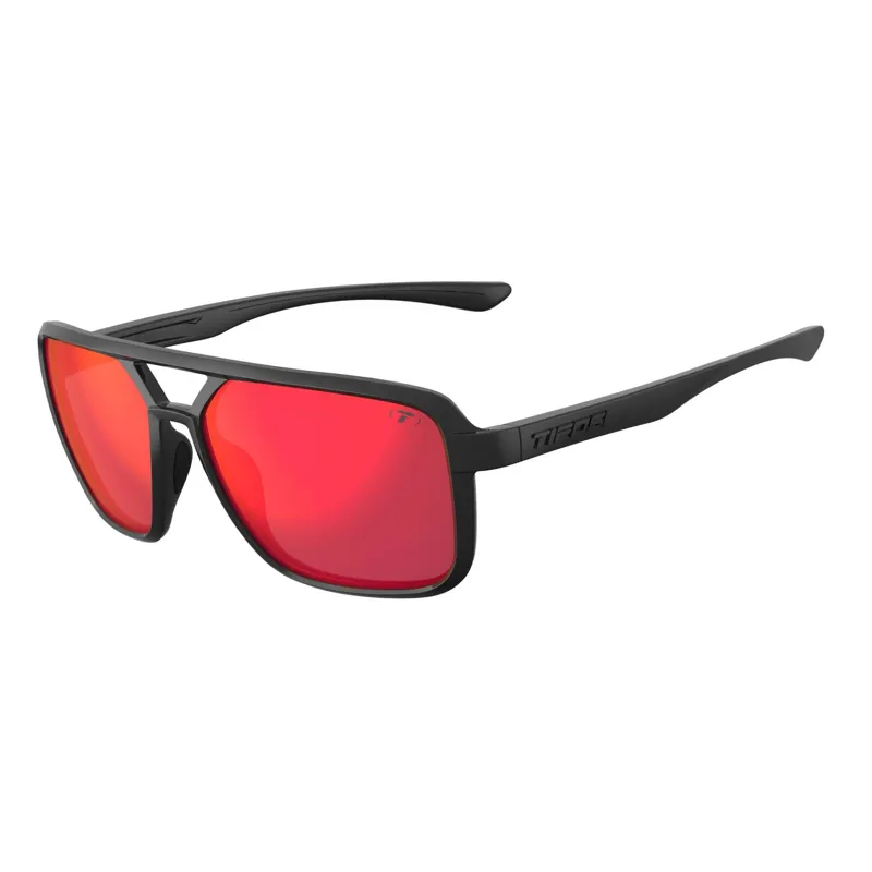 Tifosi Salto Single Lens Sunglasses - Blackout Smoke/Red Mirror