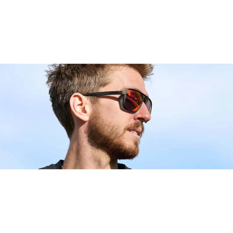 Tifosi Salto Single Lens Sunglasses - Blackout Smoke/Red Mirror-4