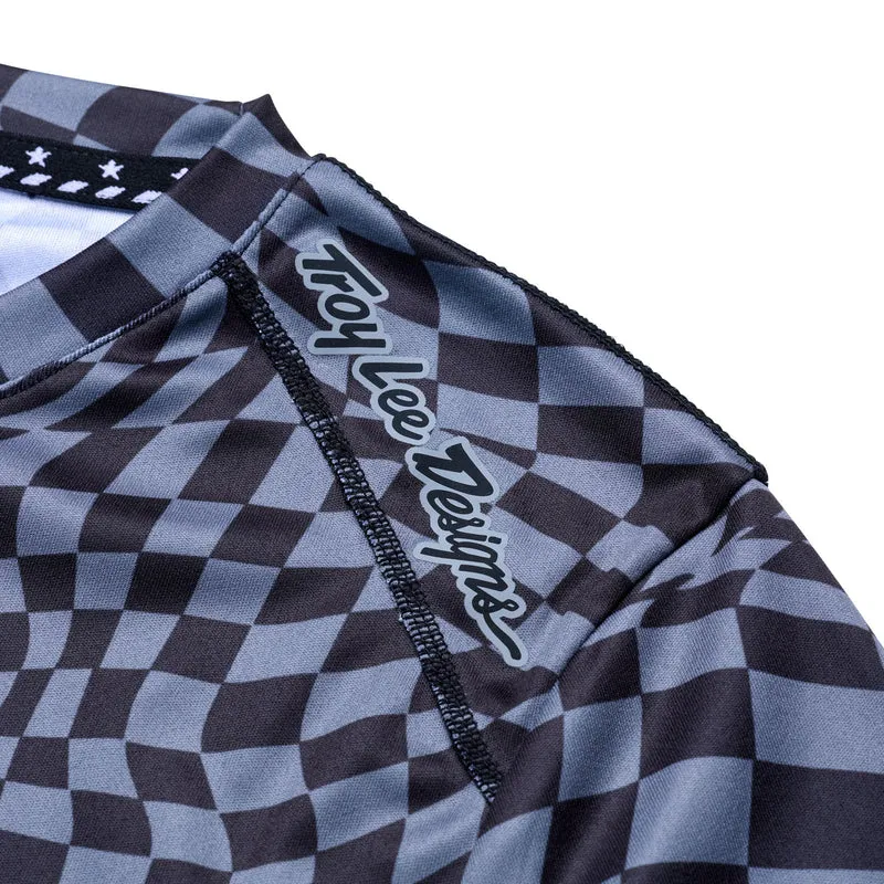 Troy Lee Lilium Women's Long Sleeve Jersey - Twisted Checkers/Black/Grey-2