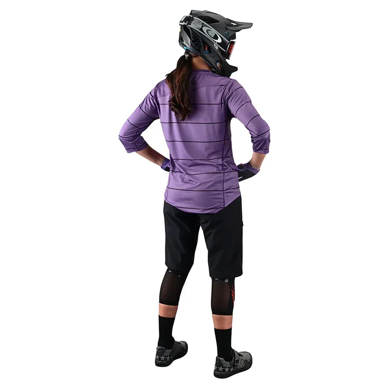 Troy Lee Mischief Women's 3/4 Sleeve Jersey - Pinstripe Orchid-3