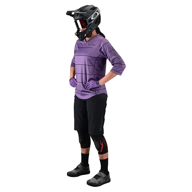 Troy Lee Mischief Women's 3/4 Sleeve Jersey - Pinstripe Orchid-4