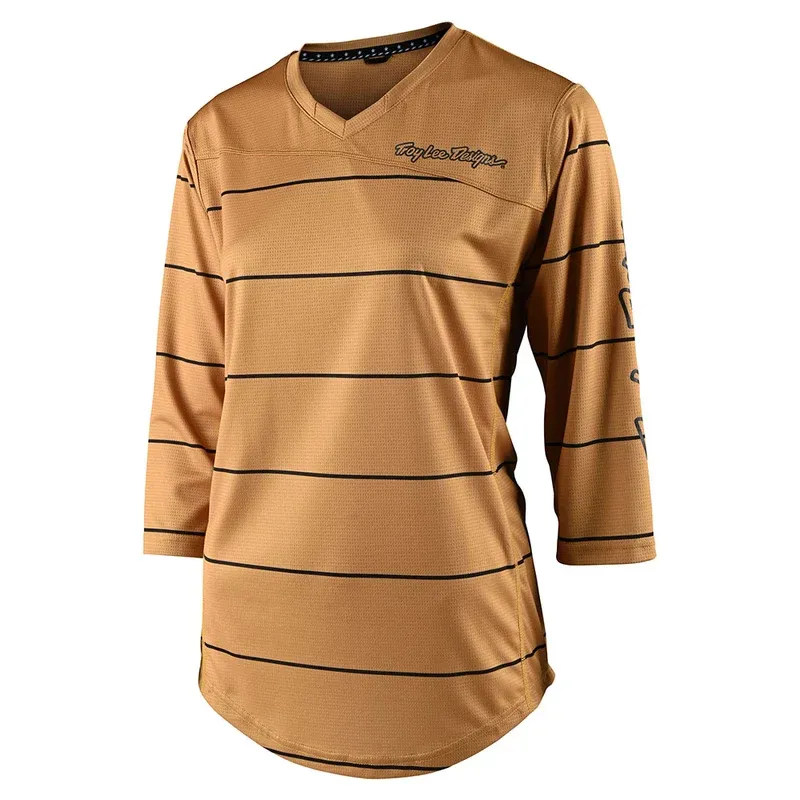 Troy Lee Mischief Women's 3/4 Sleeve Jersey - Pinstripe Honey