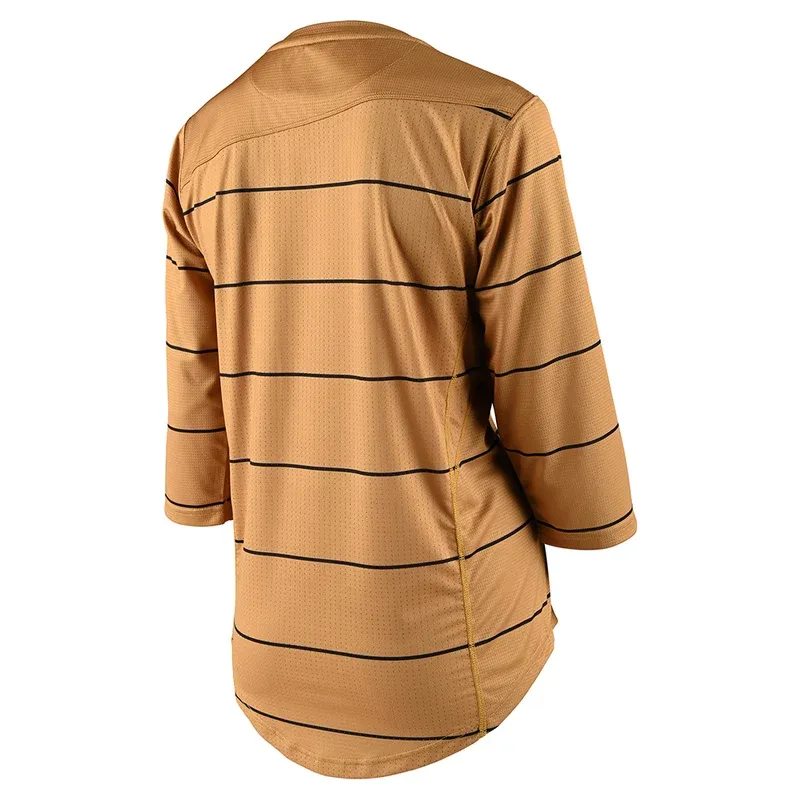 Troy Lee Mischief Women's 3/4 Sleeve Jersey - Pinstripe Honey-1