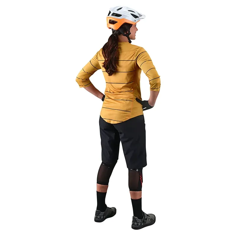 Troy Lee Mischief Women's 3/4 Sleeve Jersey - Pinstripe Honey-3