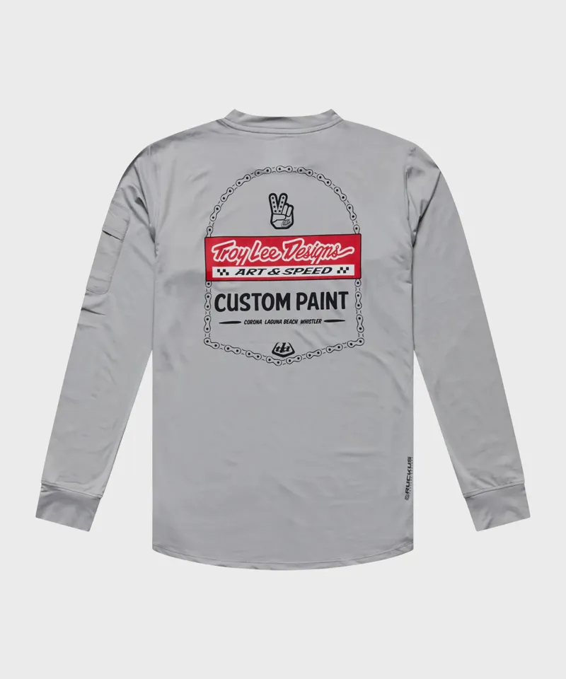 Troy Lee Ruckus Ride Custom Paint Men's Long Sleeve Tee - Mid Grey-1