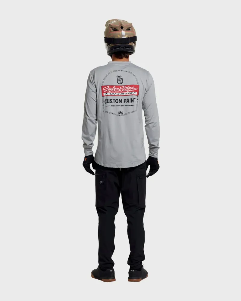 Troy Lee Ruckus Ride Custom Paint Men's Long Sleeve Tee - Mid Grey-8