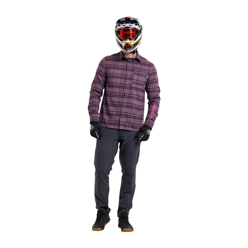Troy Lee Grind Men's Flannel - YD Plaid Deep Purple-6