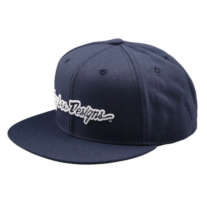 Troy Lee Designs Signature Flat Bill Snapback Cap - Indigo
