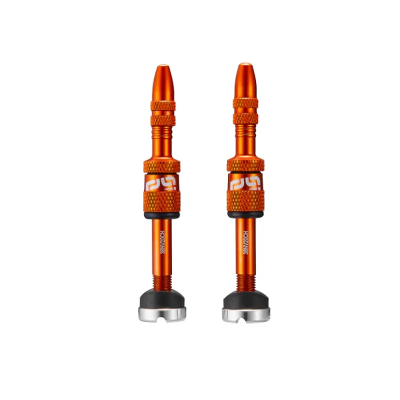 E-Thirteen Quick Fill Presta Tubeless Valves 16-24mm Depth Rims -  Naranja