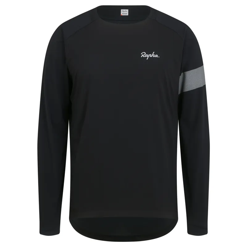 Rapha Trail Men's Windblock Long Sleeve Jersey - Black/Light Grey