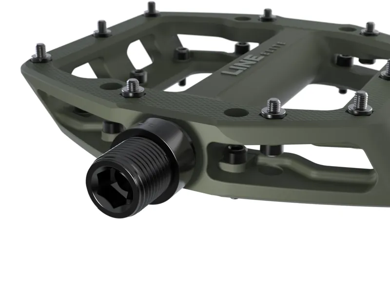 Trek Line Elite Flat MTB Pedals - Olive Green-2