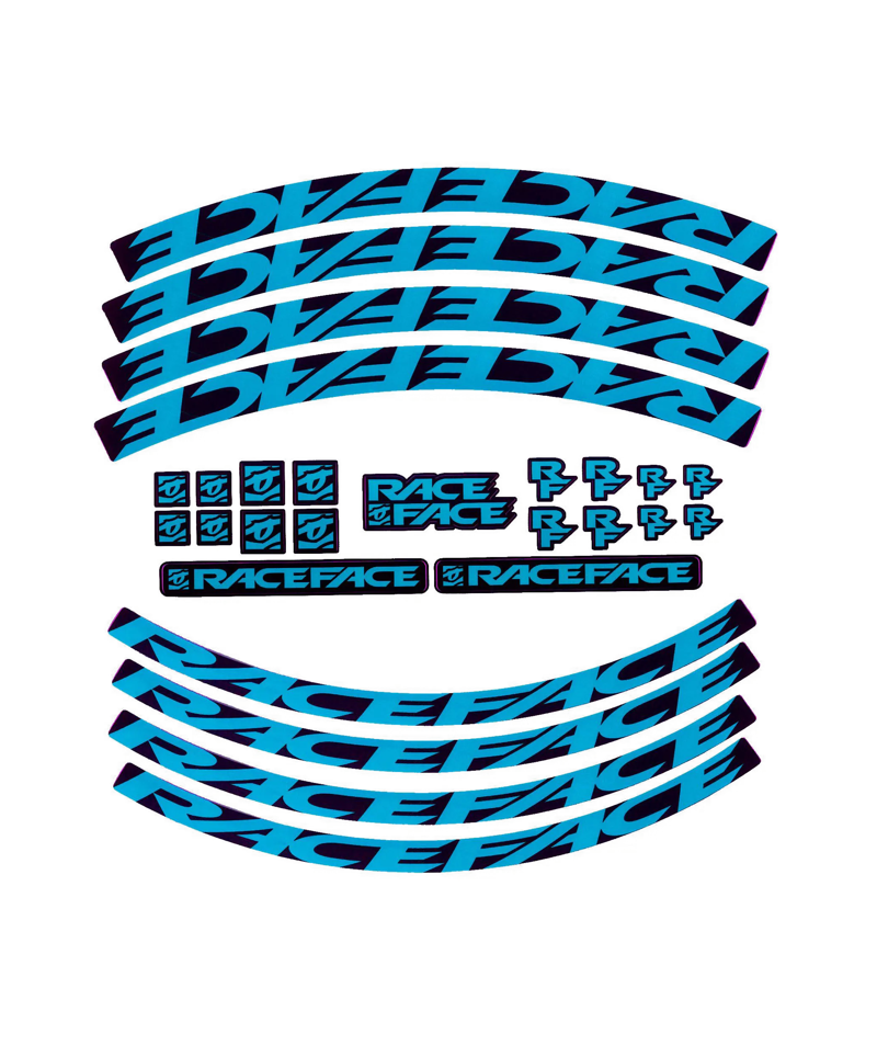 Race Face Wheel Decal Kit - Neon Blue