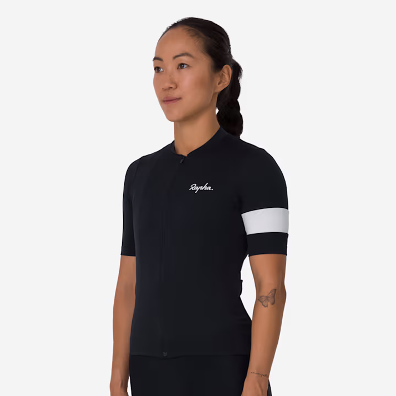 Rapha Core Women's Short Sleeve Jersey - Black/White-3